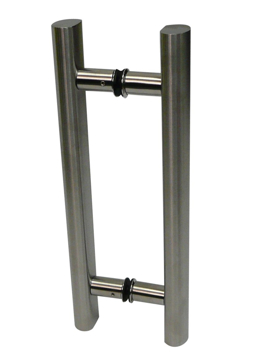 80 Jaladera H para cristal en acero inoxidable